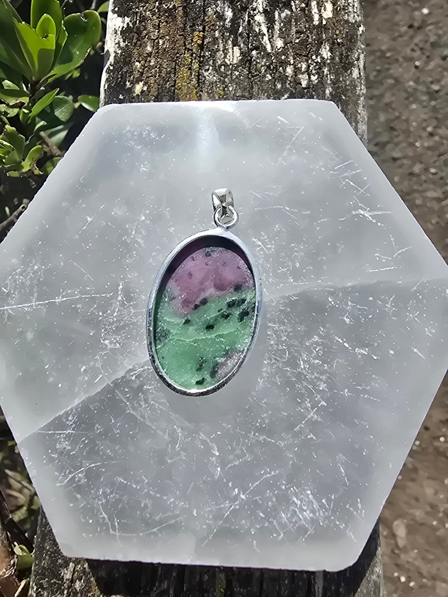 Ruby Zoisite | Polished Sterling Silver Pendant A