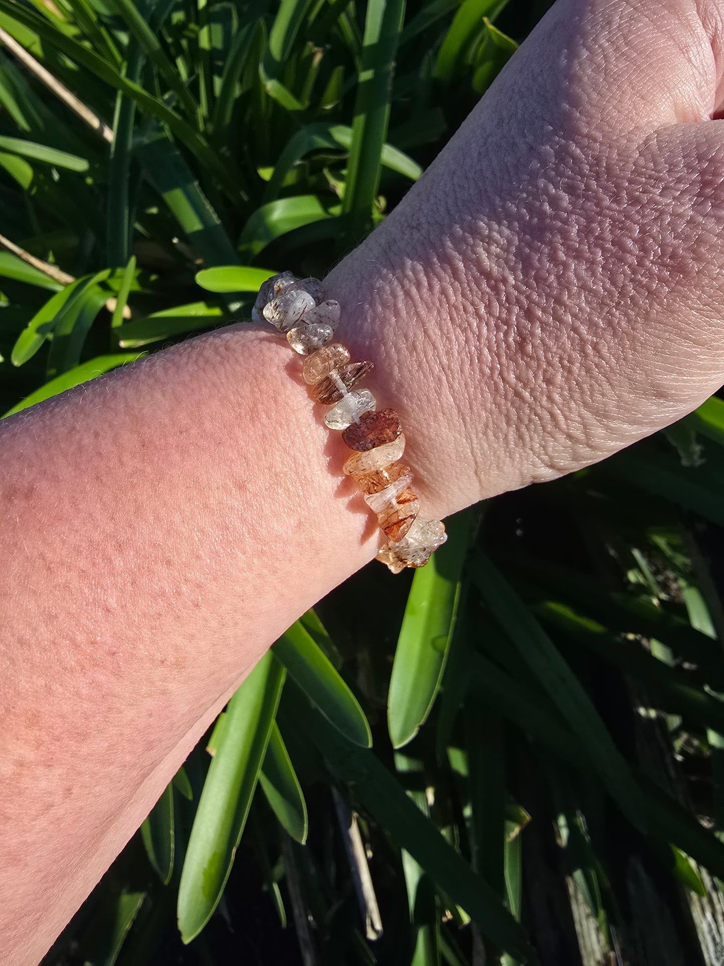 Rutilated Quartz | Crystal Chip Bracelet