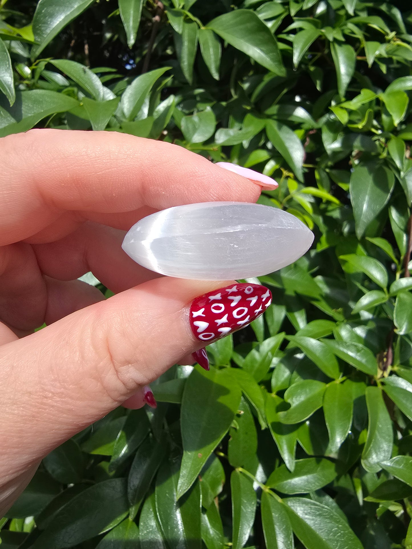 Selenite Mini Palm Stone | FAITH