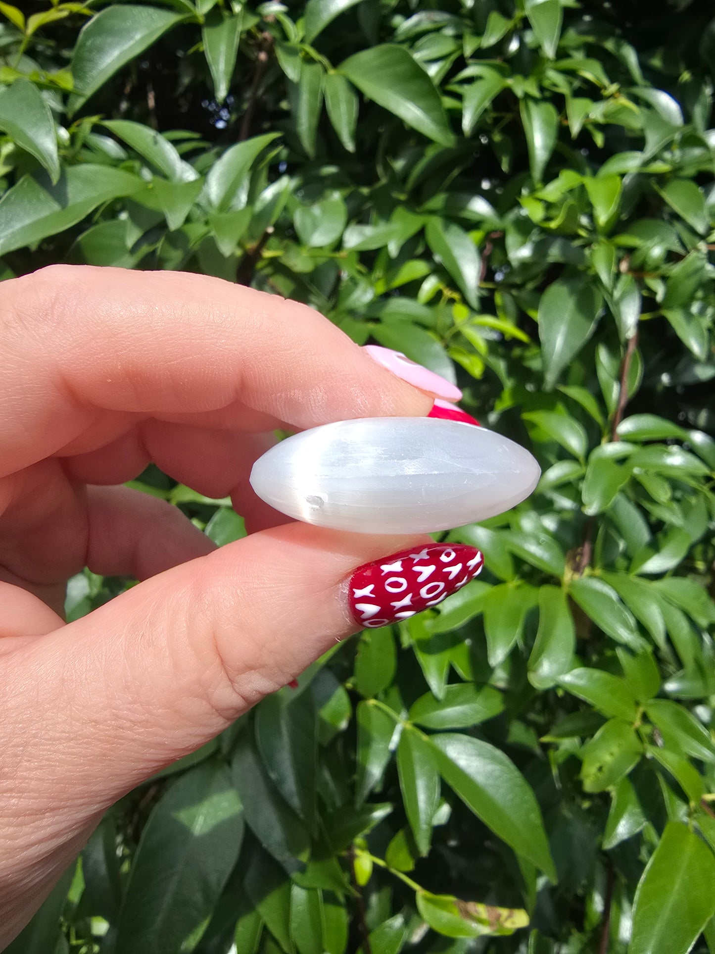 Selenite Mini Palm Stone | LOVE