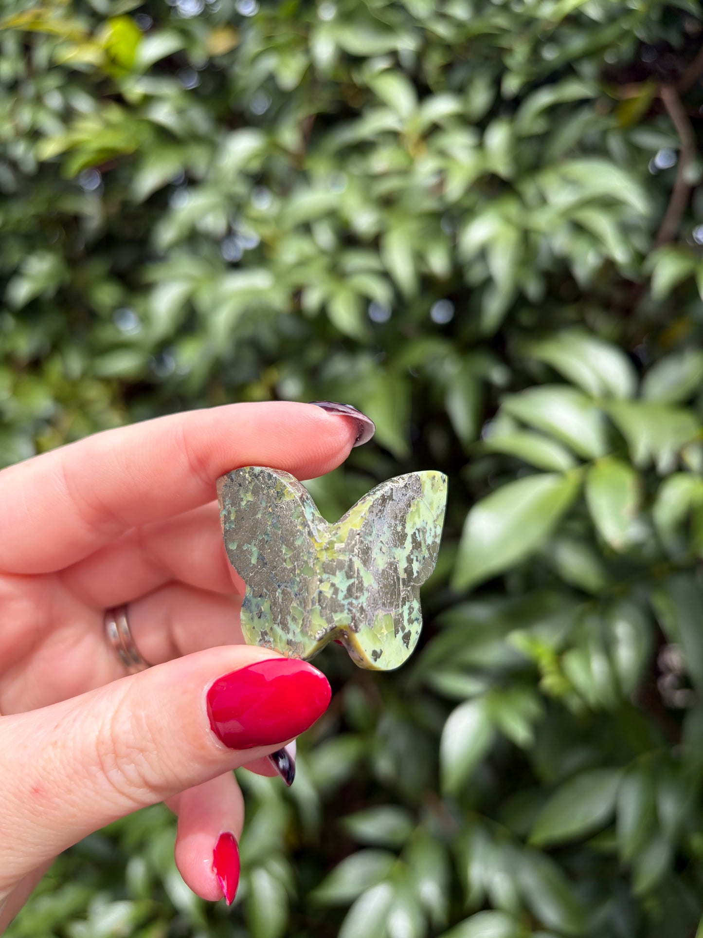 Serpentine & Pyrite 3D Medium Butterfly B