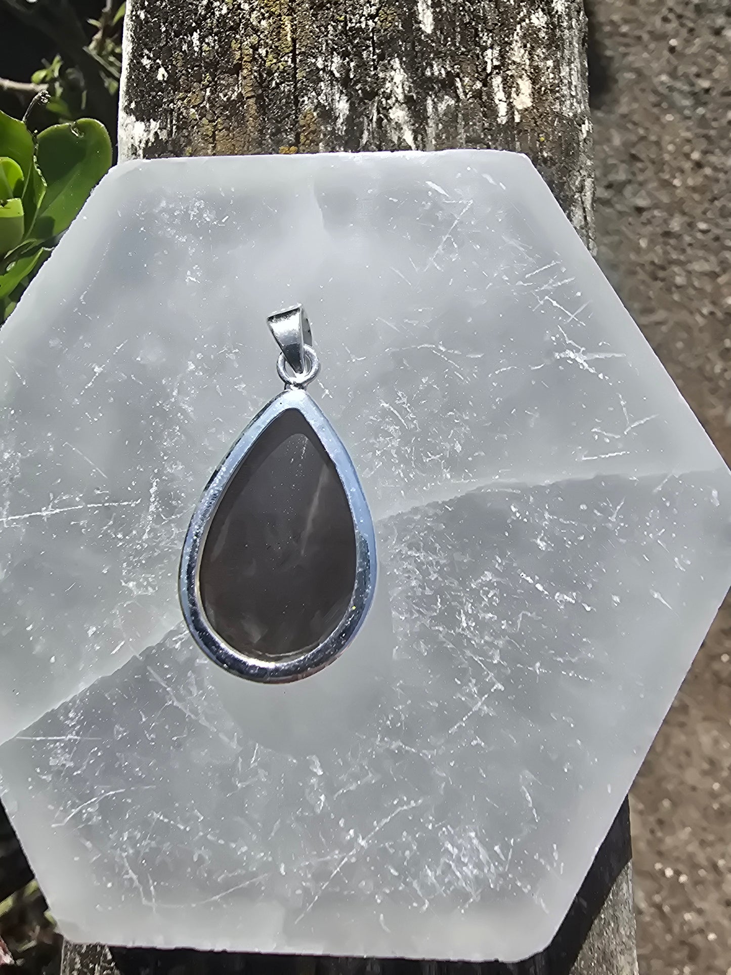 Silver Sheen Obsidian | Polished Sterling Silver Pendant B