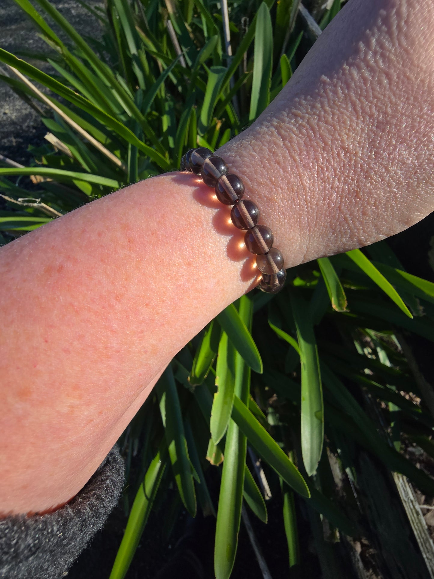 Smoky Quartz | Round Bead Bracelet 8mm