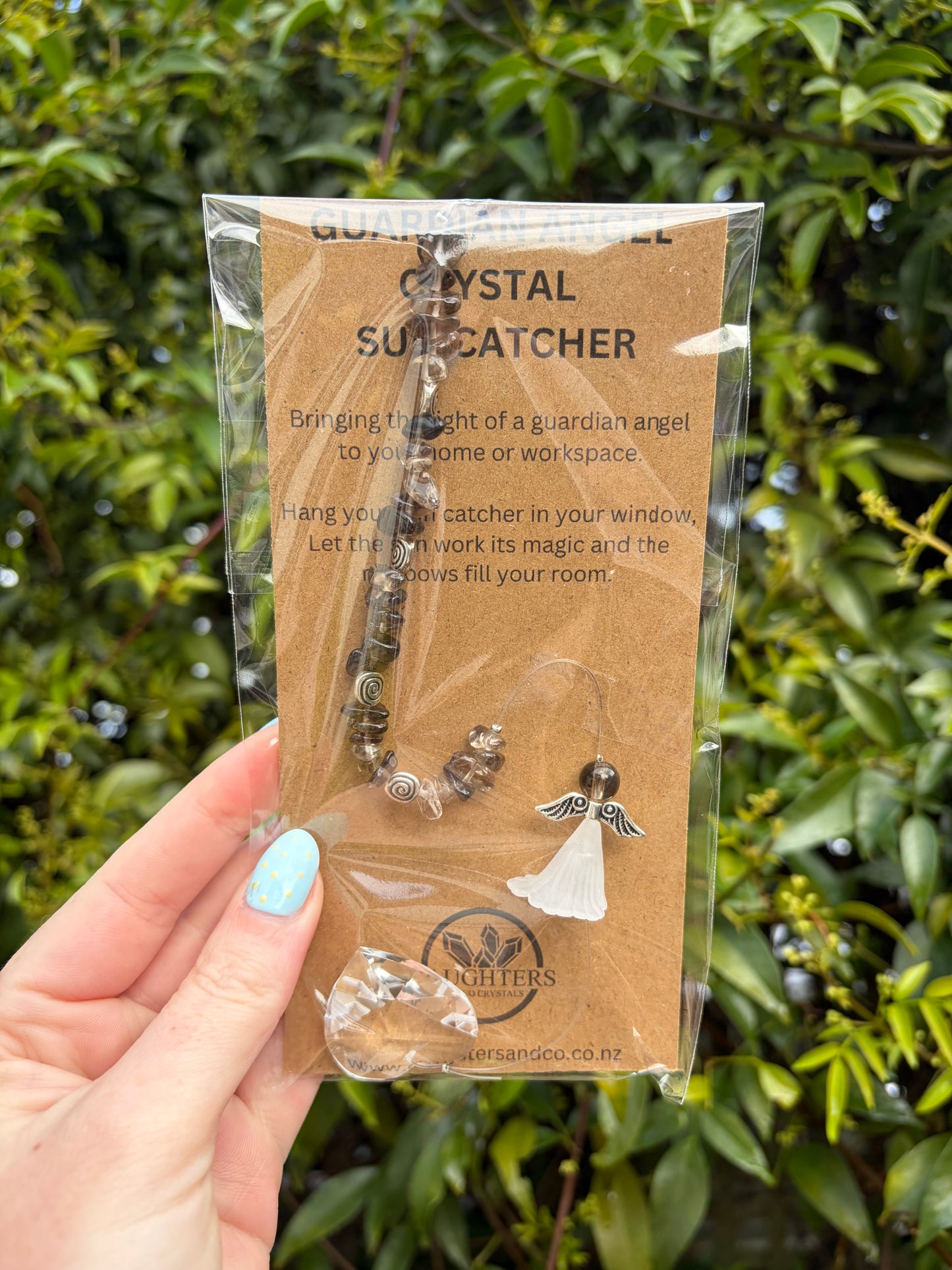 Smoky Quartz | Guardian Angel Heart Sun Catcher