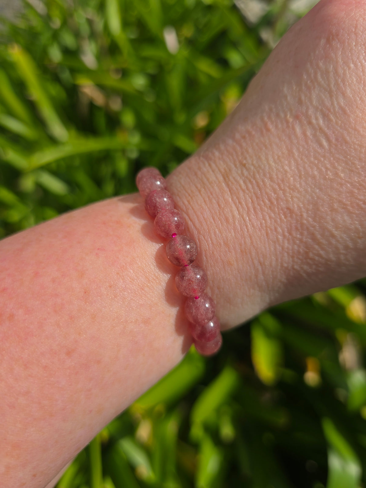 Stawberry Quartz | Round Bead Bracelet 8 mm