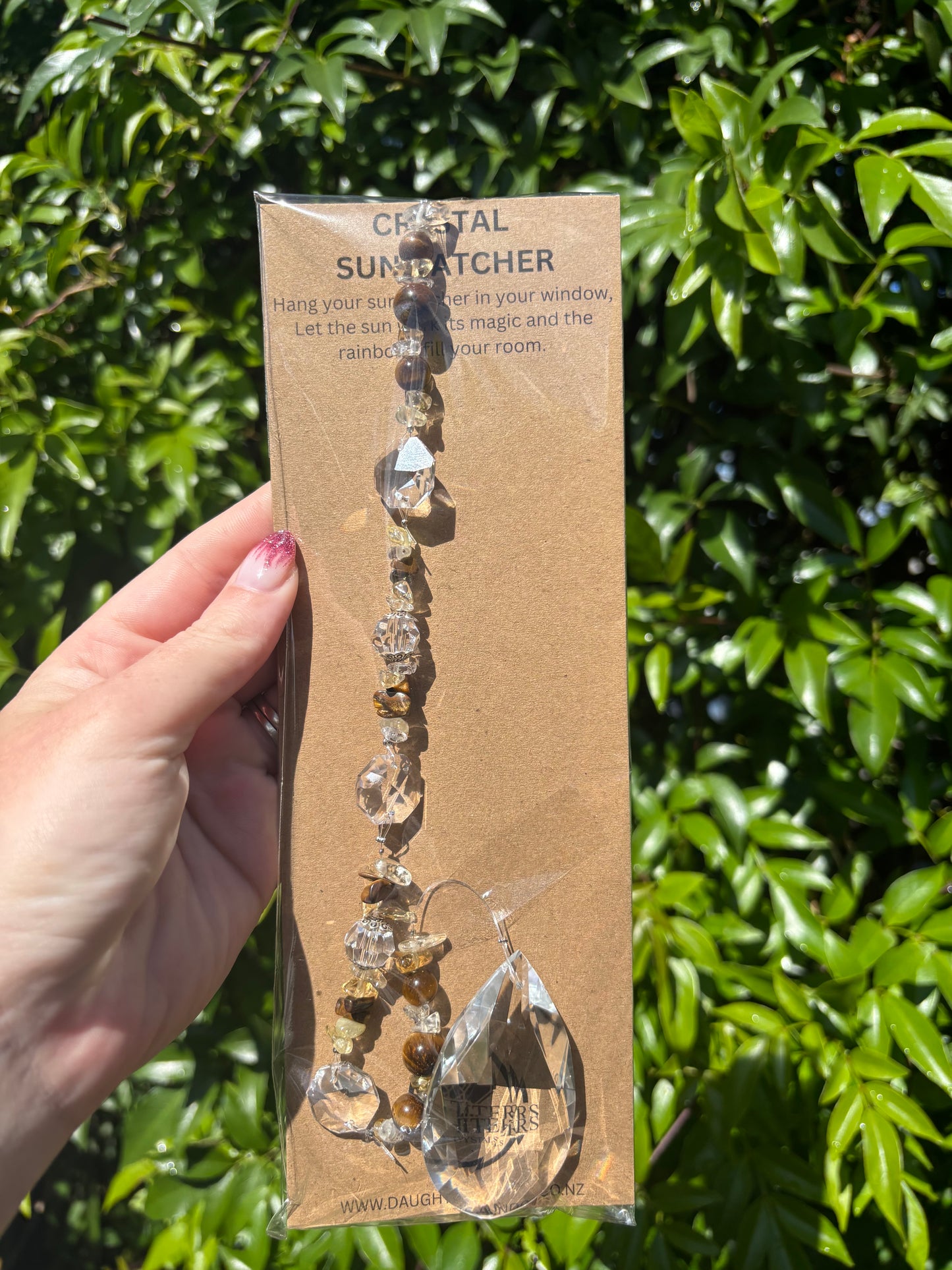 Citrine & Tigers Eye | Large Tear Drop Sun Catcher