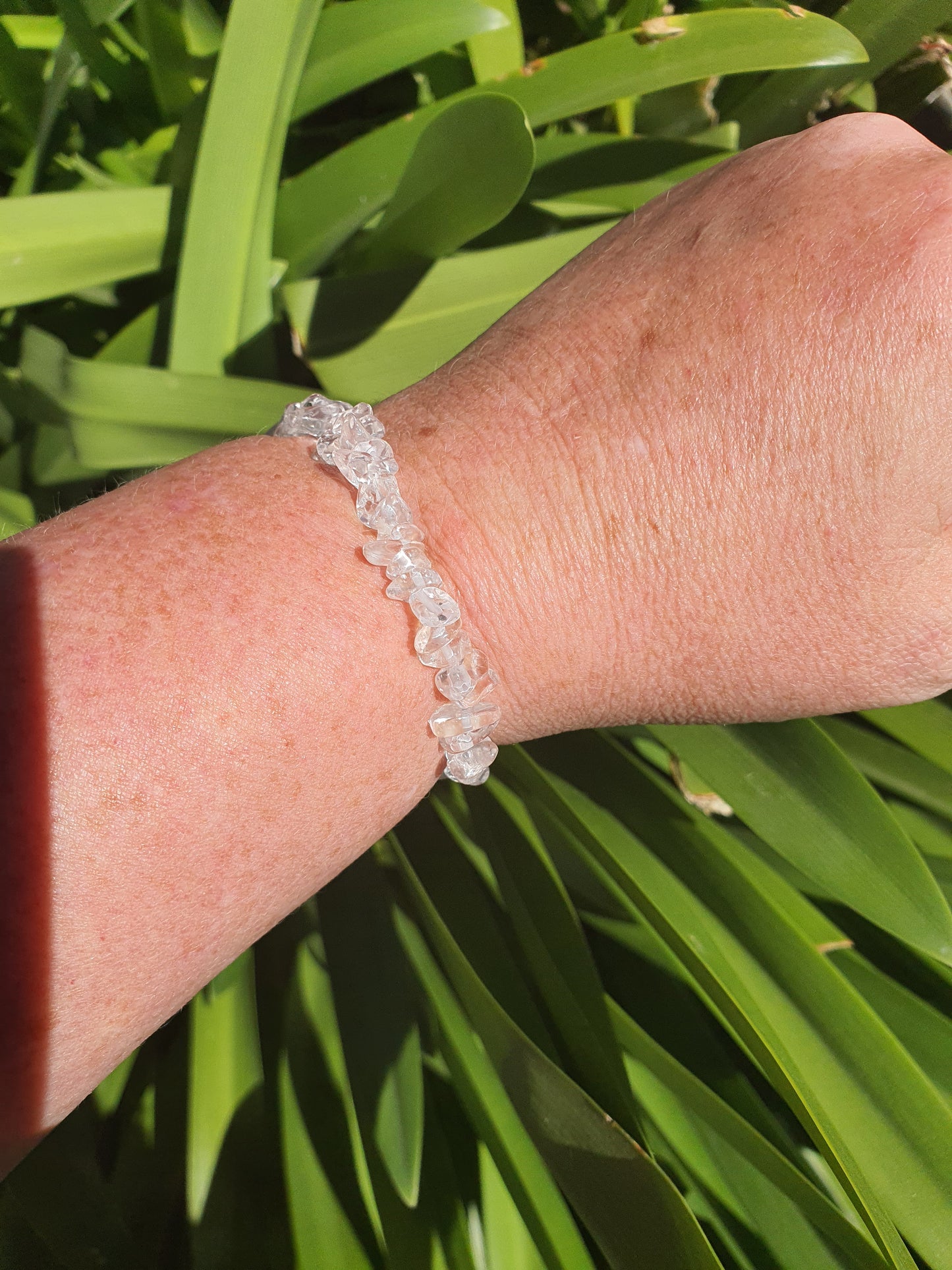 Clear Quartz Crystal Chip Bracelet