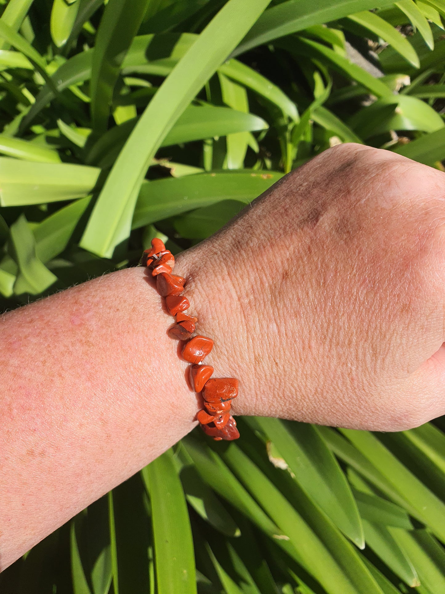 Red Jasper Crystal Chip Bracelet