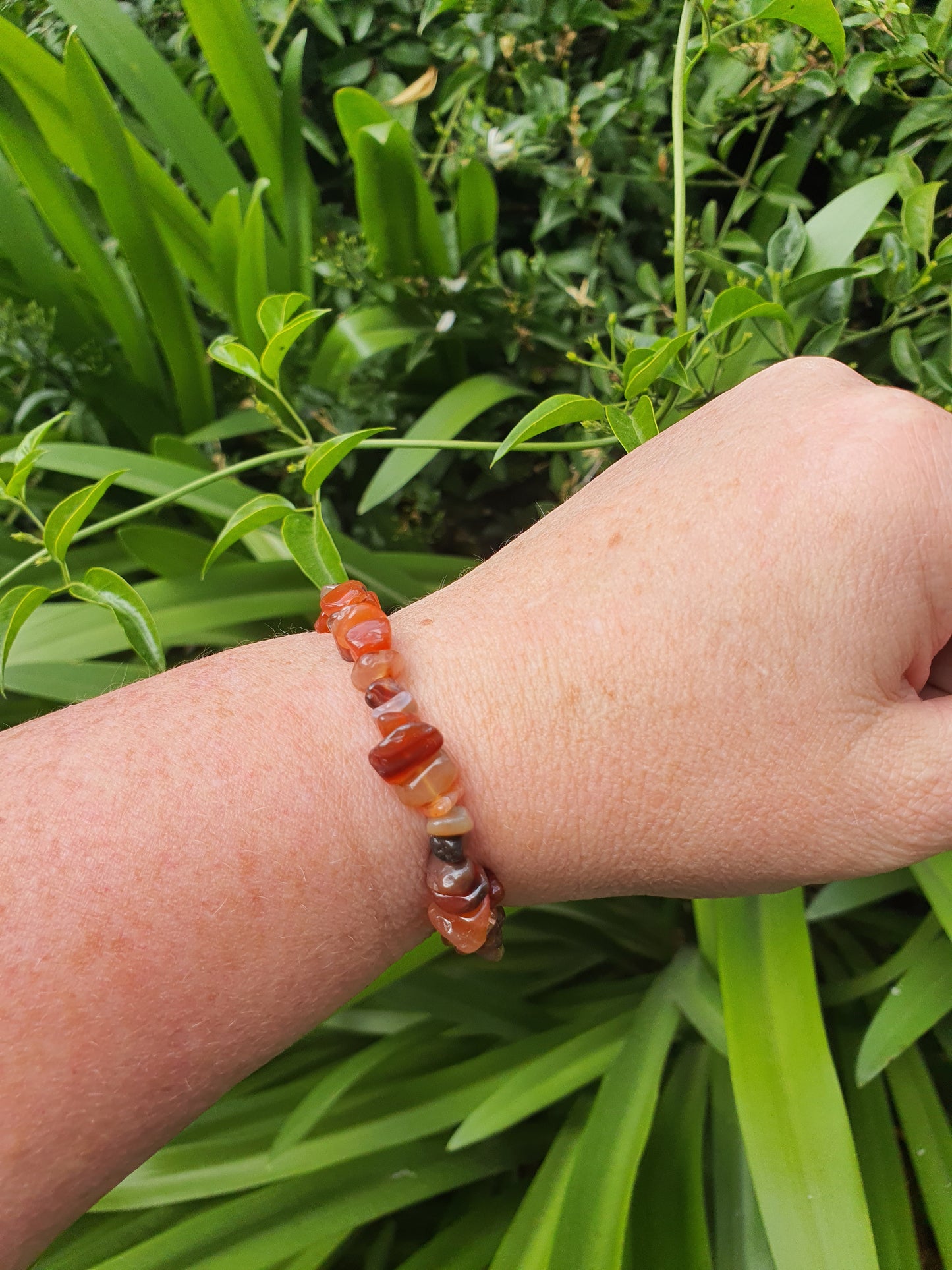 Carnelian Crystal Chip Bracelet