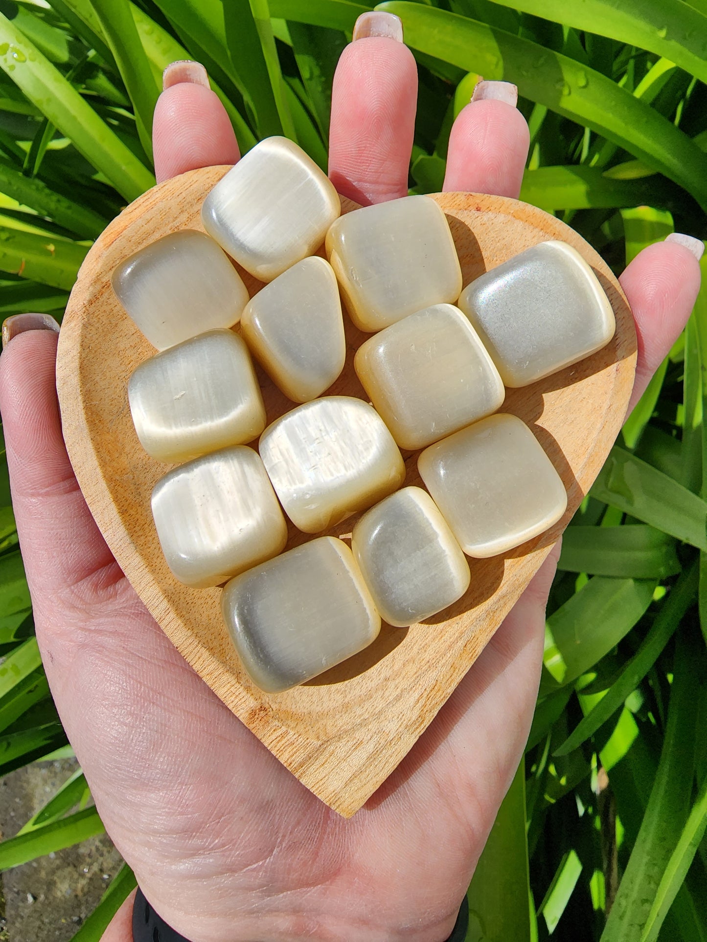 Cats Eye Honey Tumbled Stone