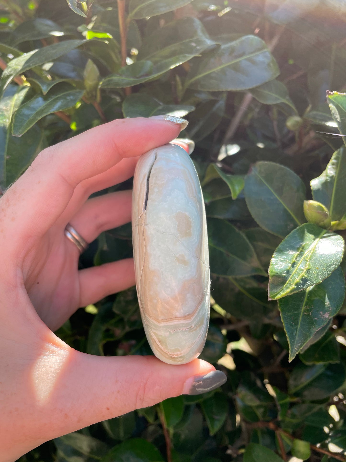 Blue Aragonite Palmstone B