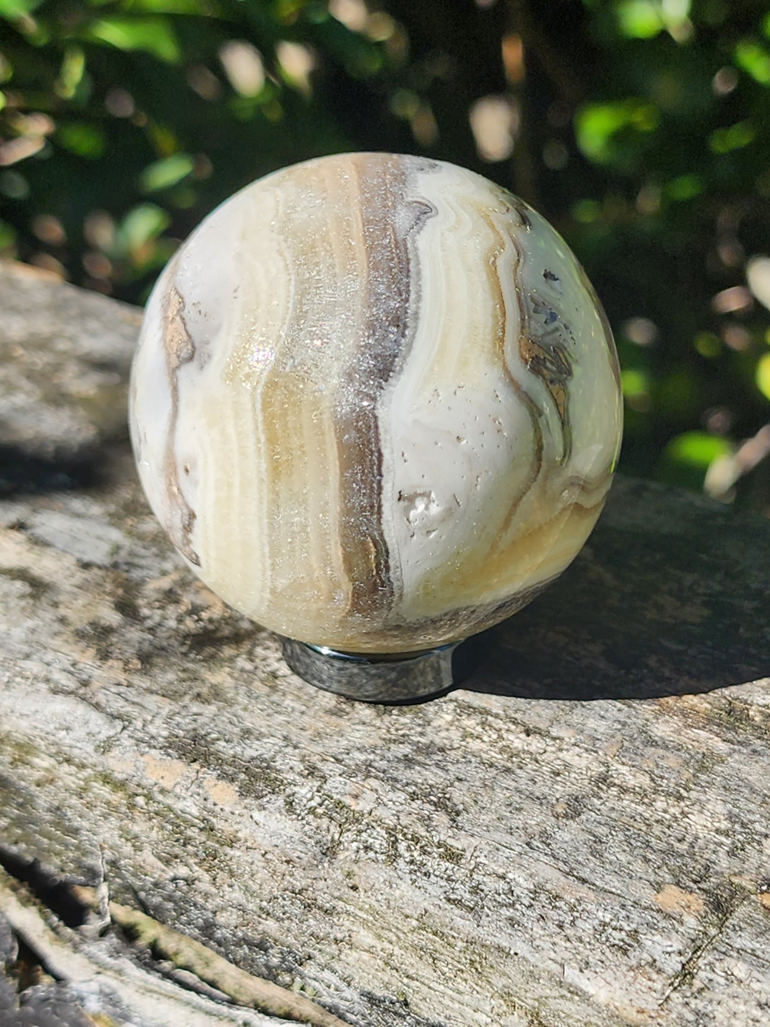 Zebra Calcite Sphere Medium