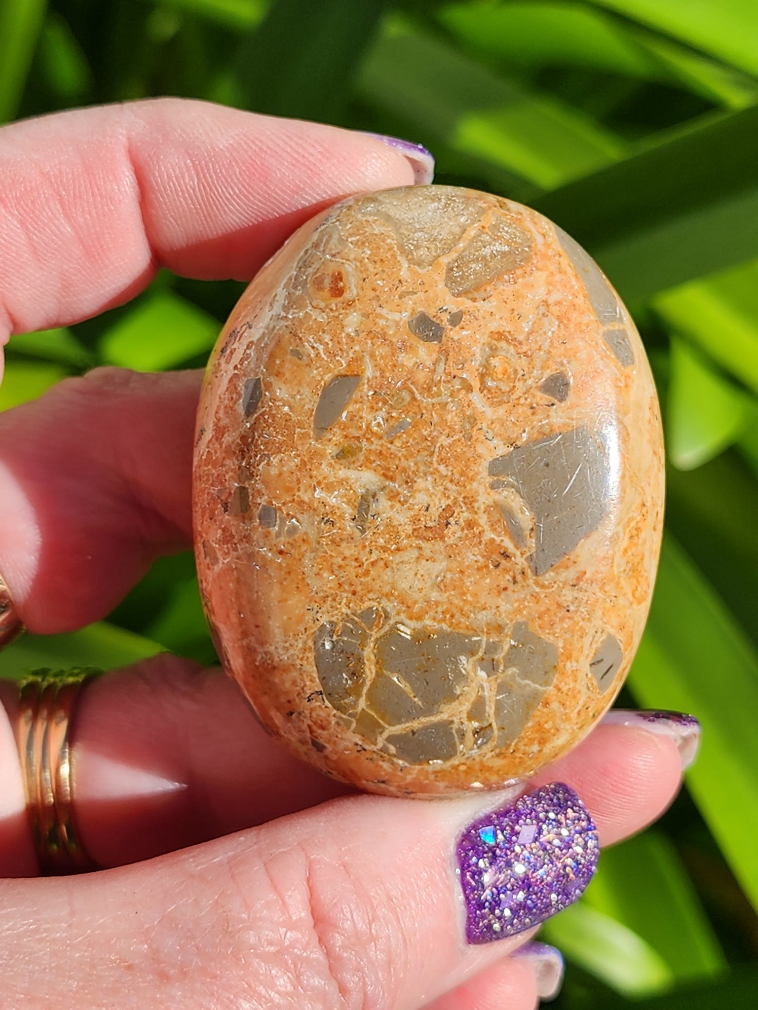 Leopardskin Jasper Palm Stone B