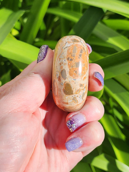Leopardskin Jasper Palm Stone A