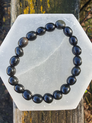 Golden Sheen Obsidian Nugget Bead Bracelet