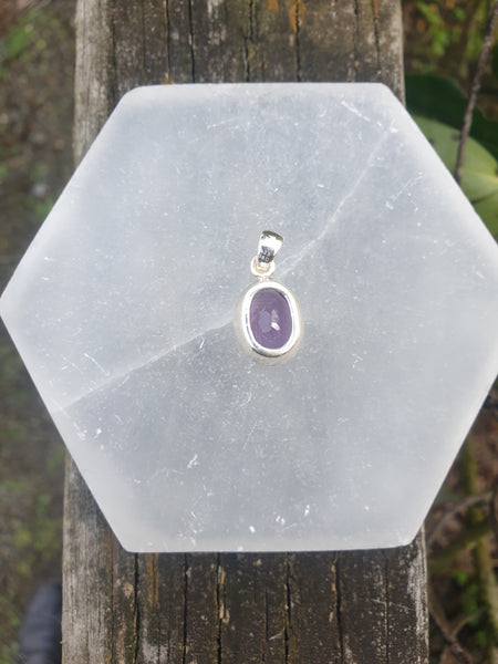 Amethyst | Faceted Cut Sterling Silver Pendant E
