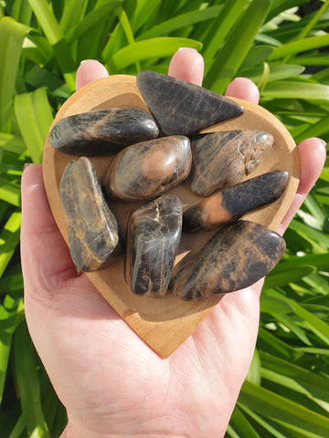 Black Moonstone Tumbled Stone Small