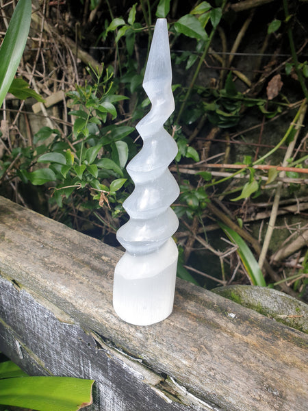 Selenite Unicorn Horn Large