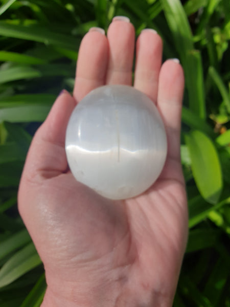 Selenite Palm Stone