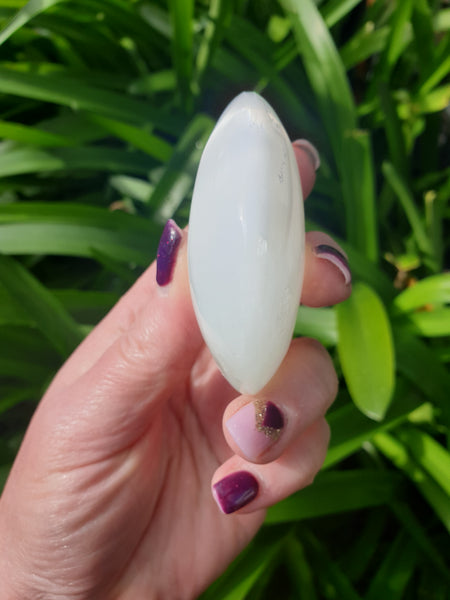 Selenite Palm Stone