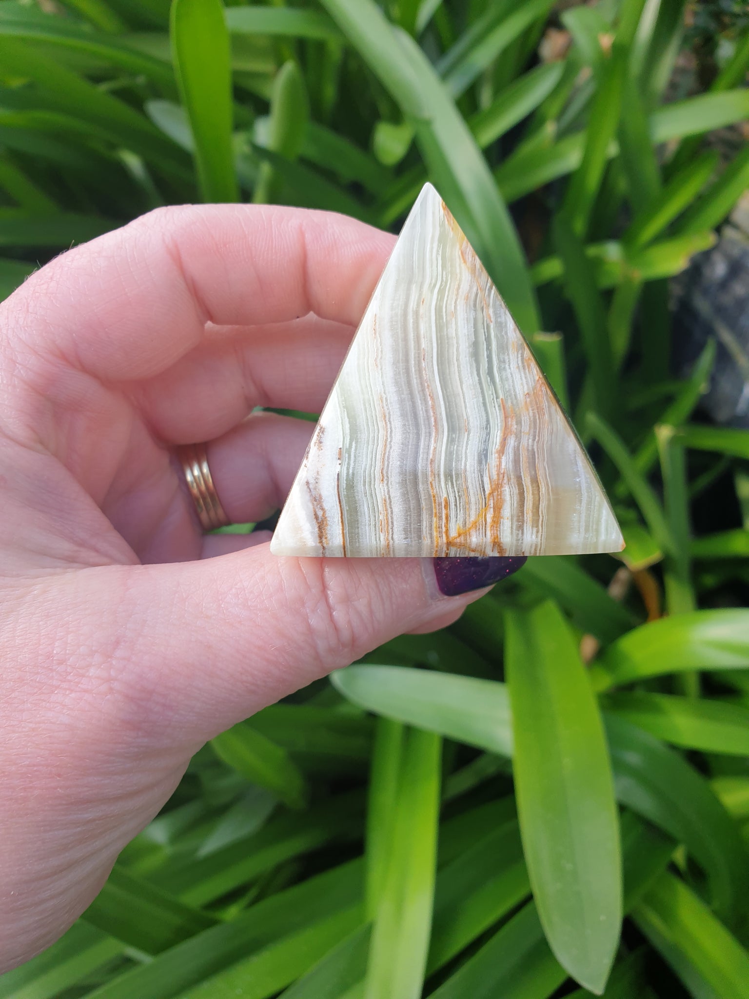 Banded Calcite Pyramid Small C