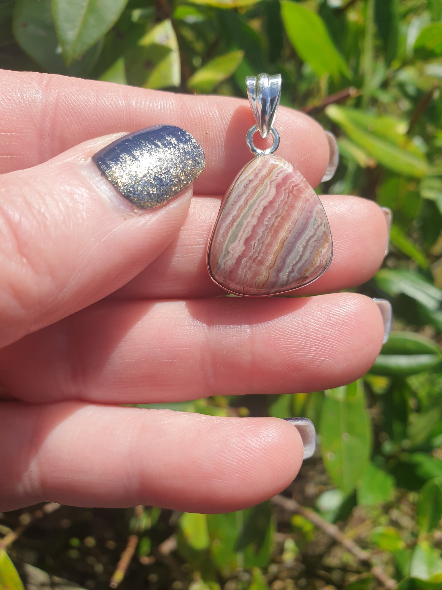 Rhodochrosite | Sterling Silver Pendant D