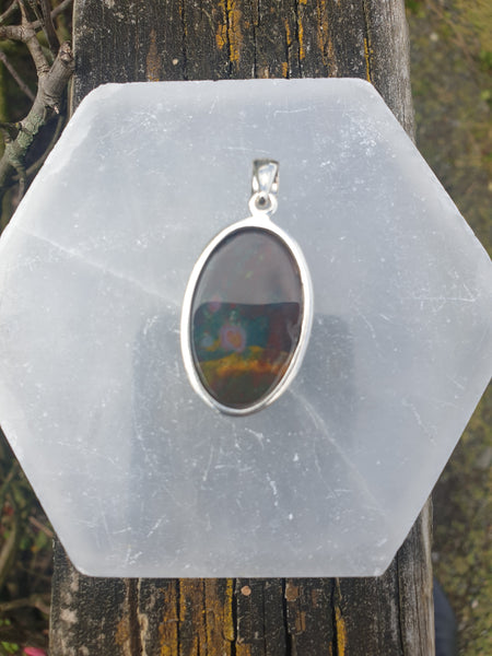 Bloodstone | Polished Sterling Silver Pendant A