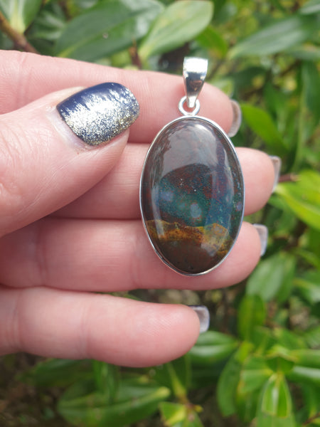 Bloodstone | Polished Sterling Silver Pendant A