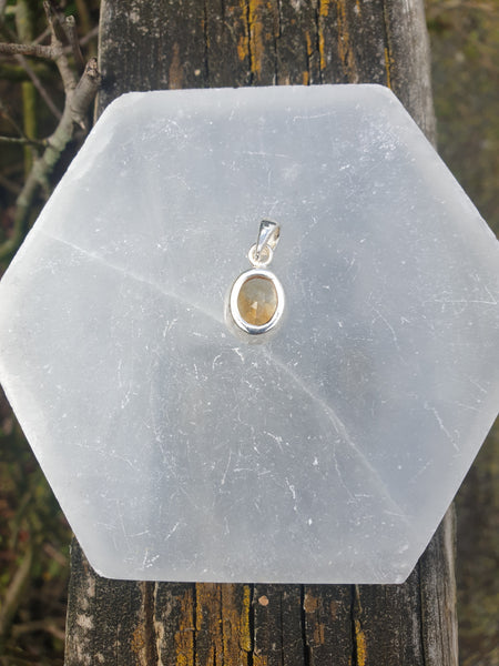 Citrine | Faceted Cut Sterling Silver Pendant B