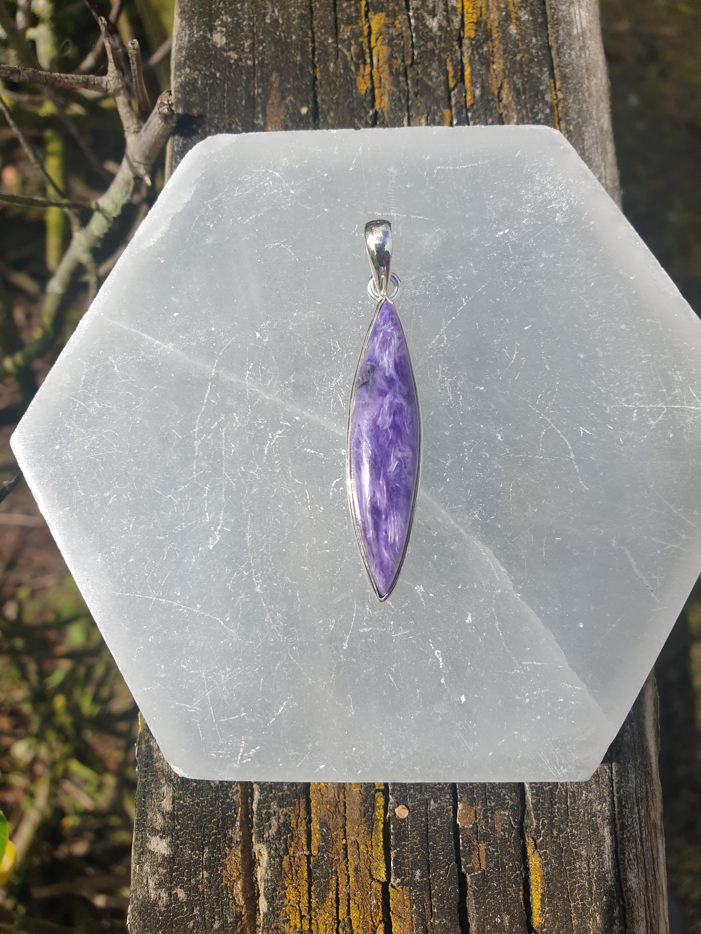 Charoite | Polished Sterling Silver Pendant B