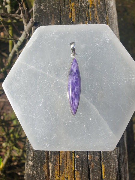 Charoite | Polished Sterling Silver Pendant B