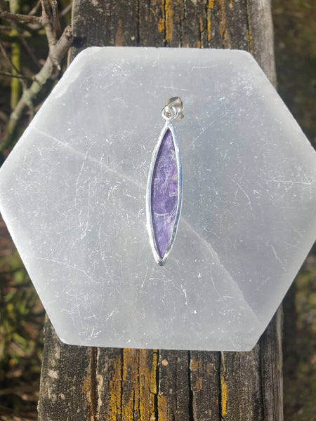Charoite | Polished Sterling Silver Pendant B