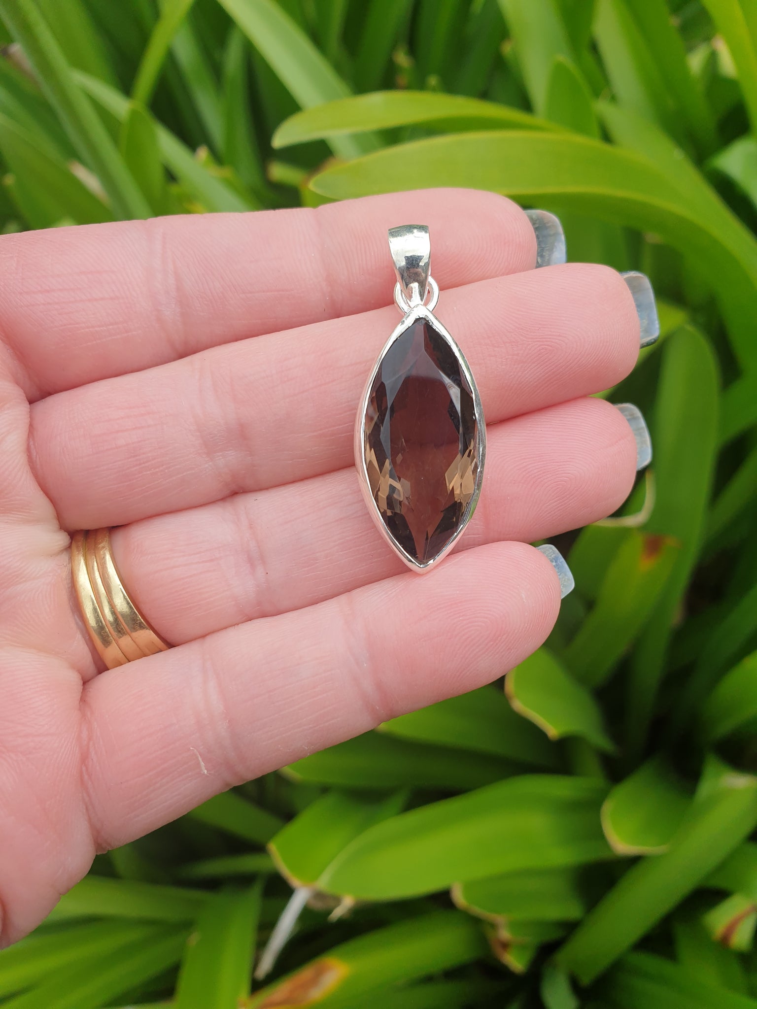 Smoky Quartz | Faceted Sterling Silver Pendant G