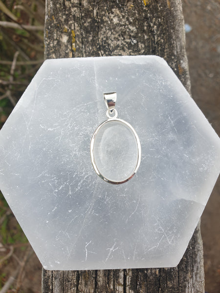 Clear Quartz | Polished Sterling Silver Pendant A