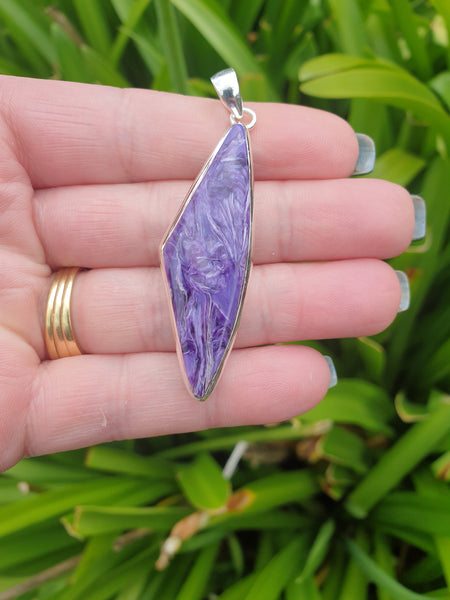 Charoite | Polished Sterling Silver Pendant F