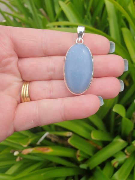 Angelite | Polished Sterling Silver Pendant A
