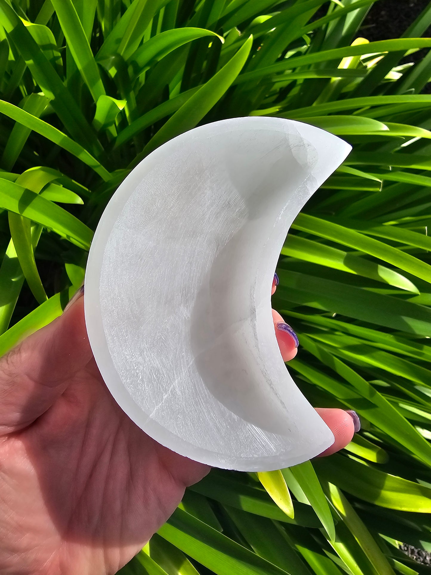 Selenite Charging Moon Bowl Medium