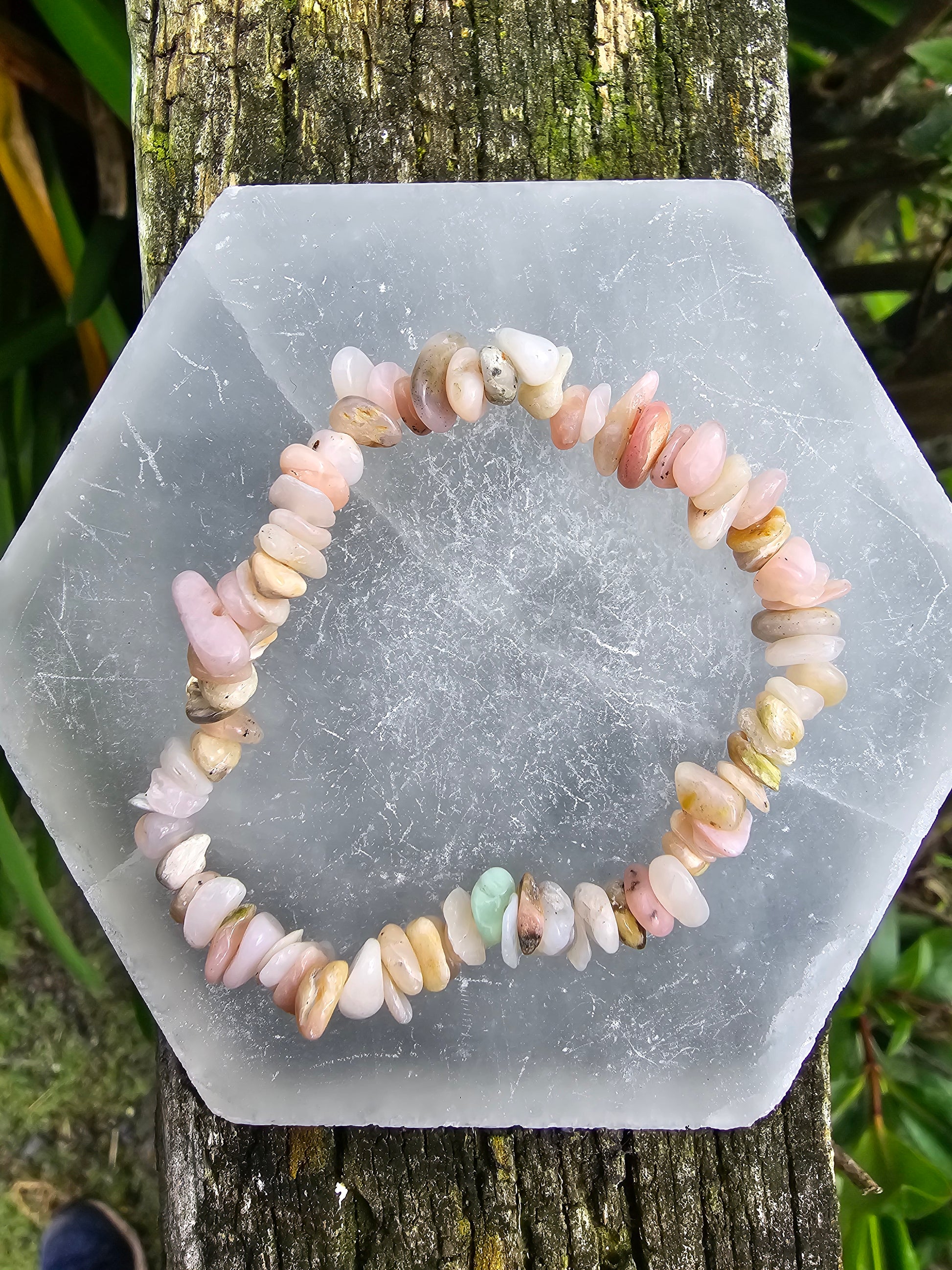 Pink Opal Crystal Chip Bracelet – Daughters And Co Crystals