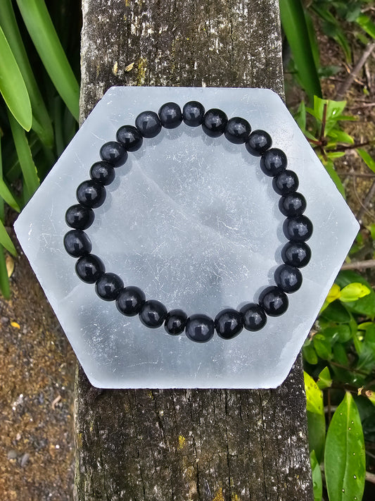 Shungite | Round Bead Bracelet 8mm