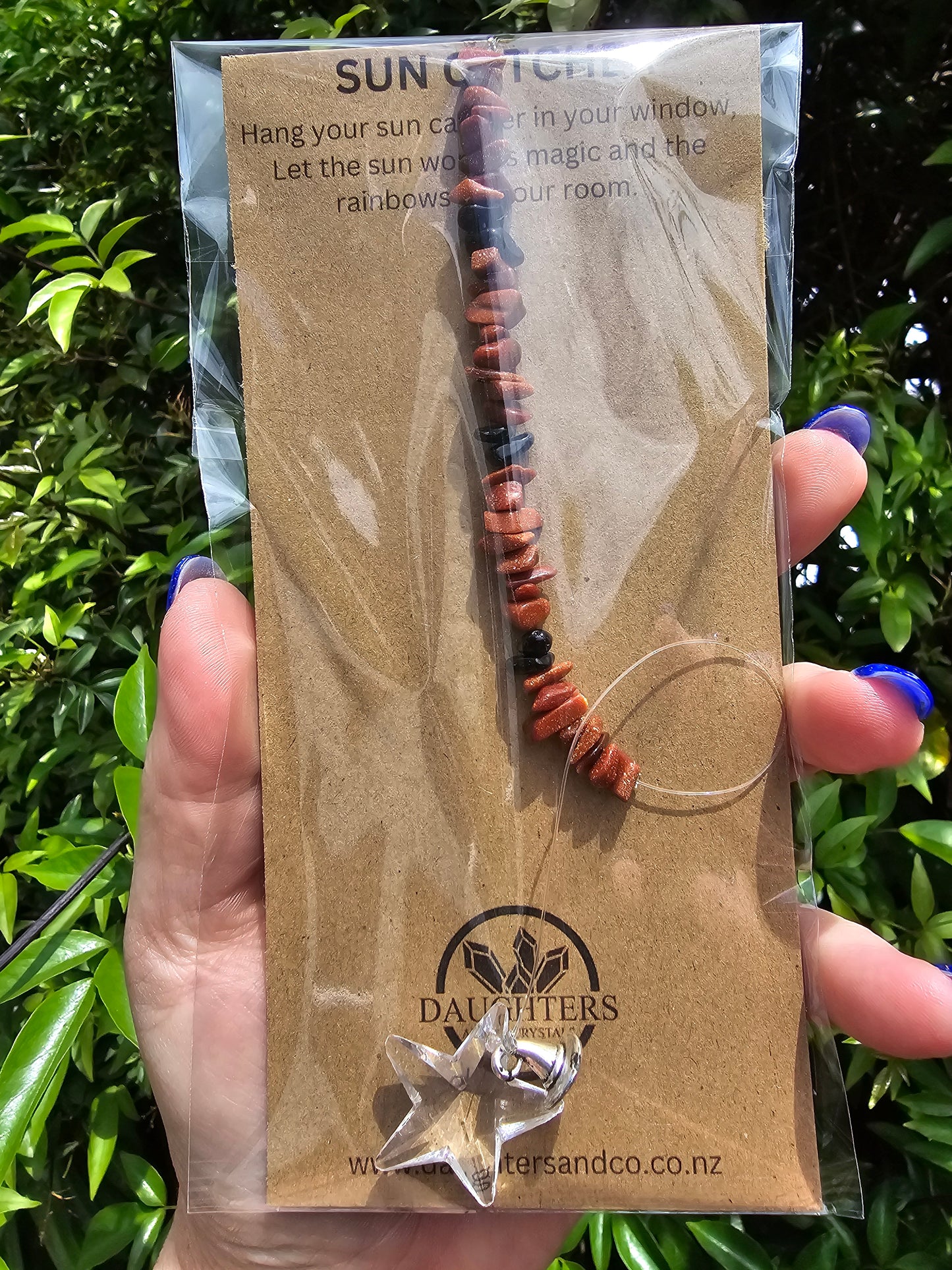 Goldstone & Black Obsidian | Star Sun Catcher