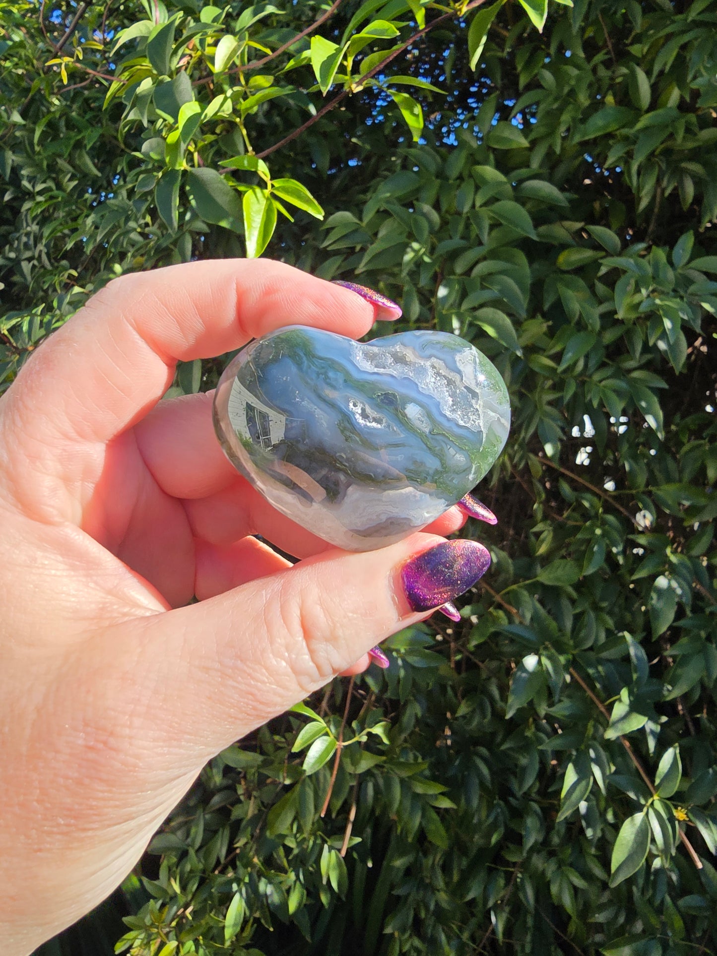Moss Agate Heart F