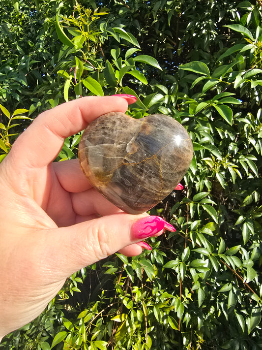 Black Moonstone Heart C