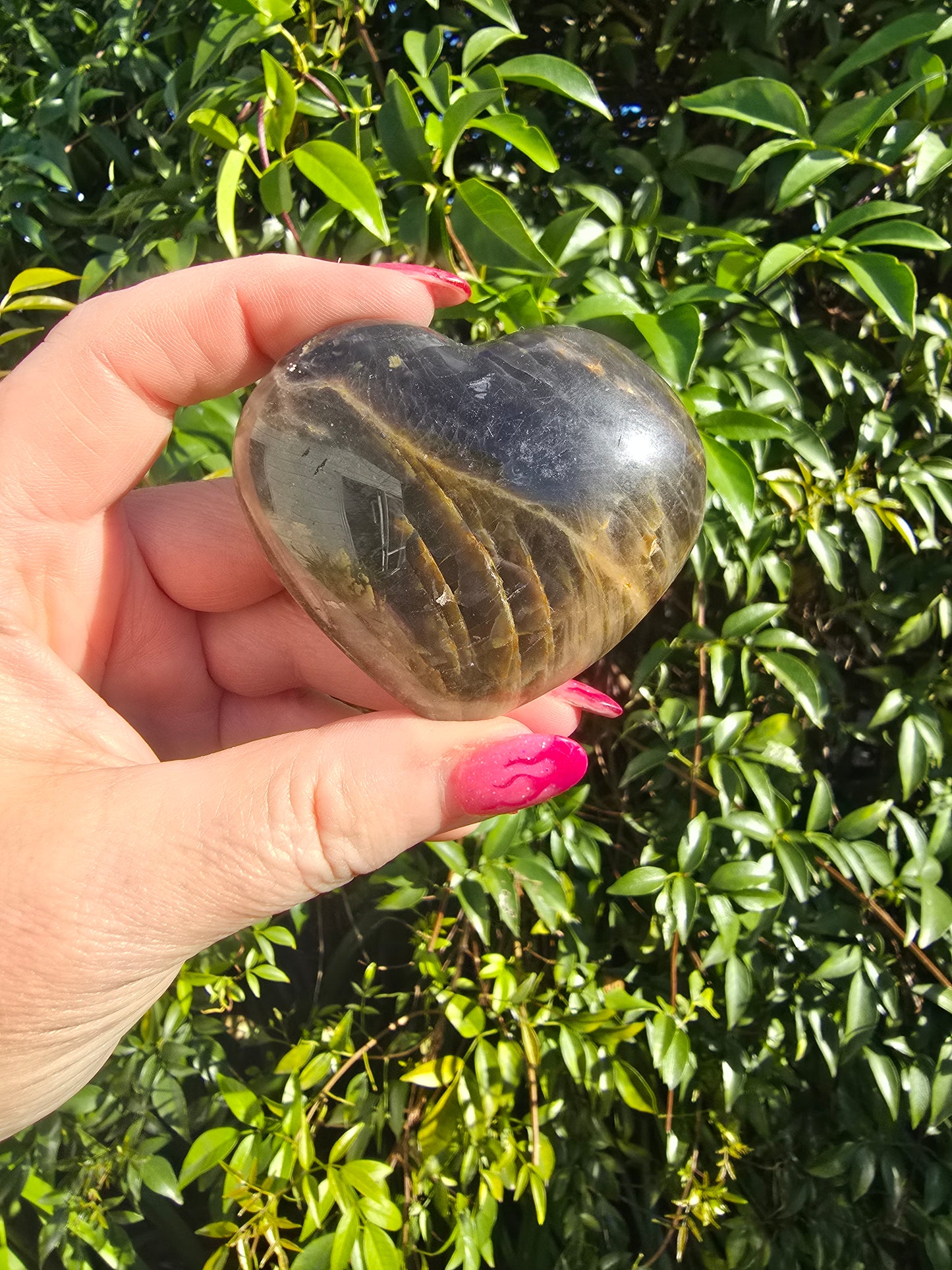 Black Moonstone Heart D