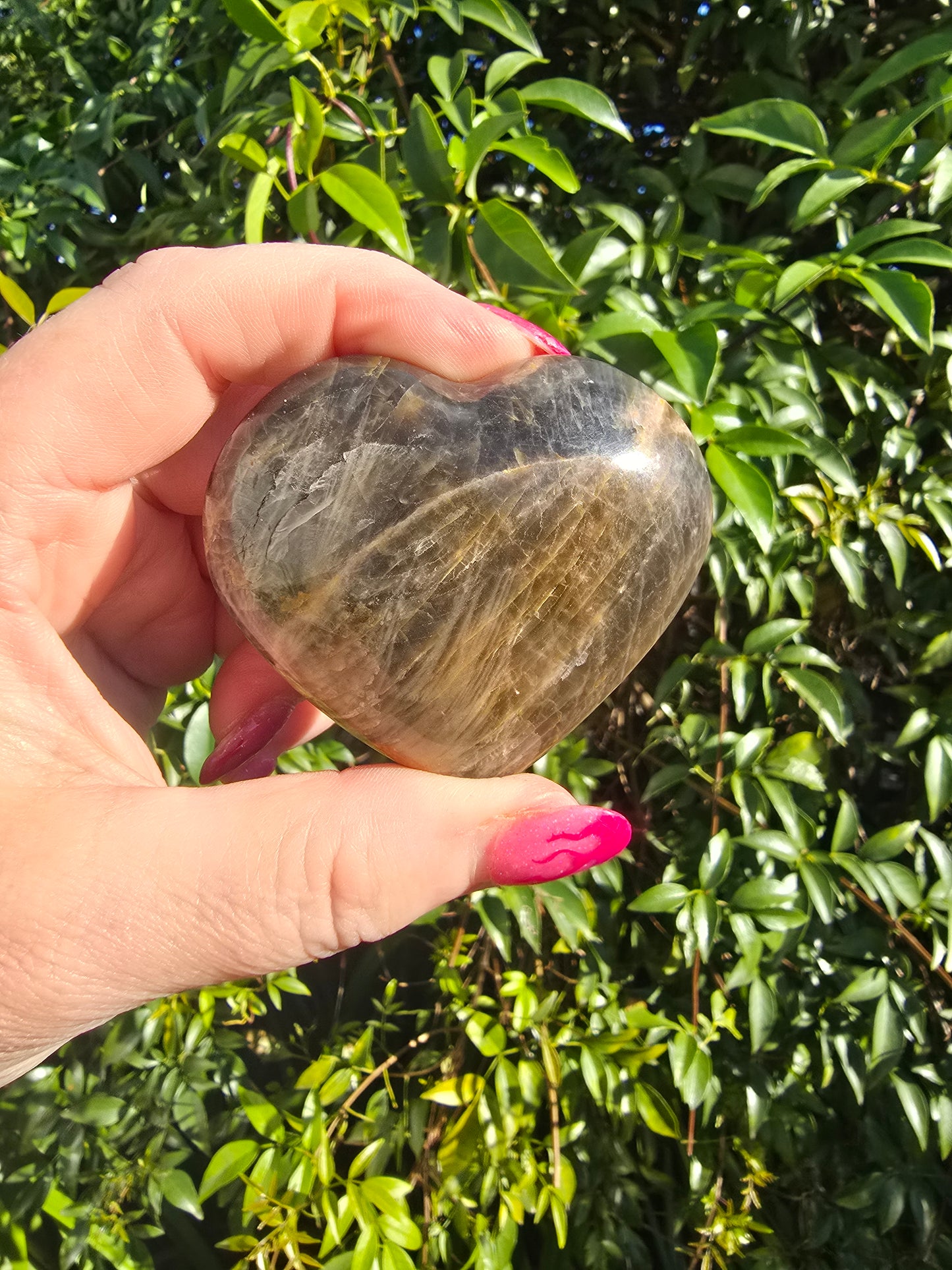 Black Moonstone Heart D