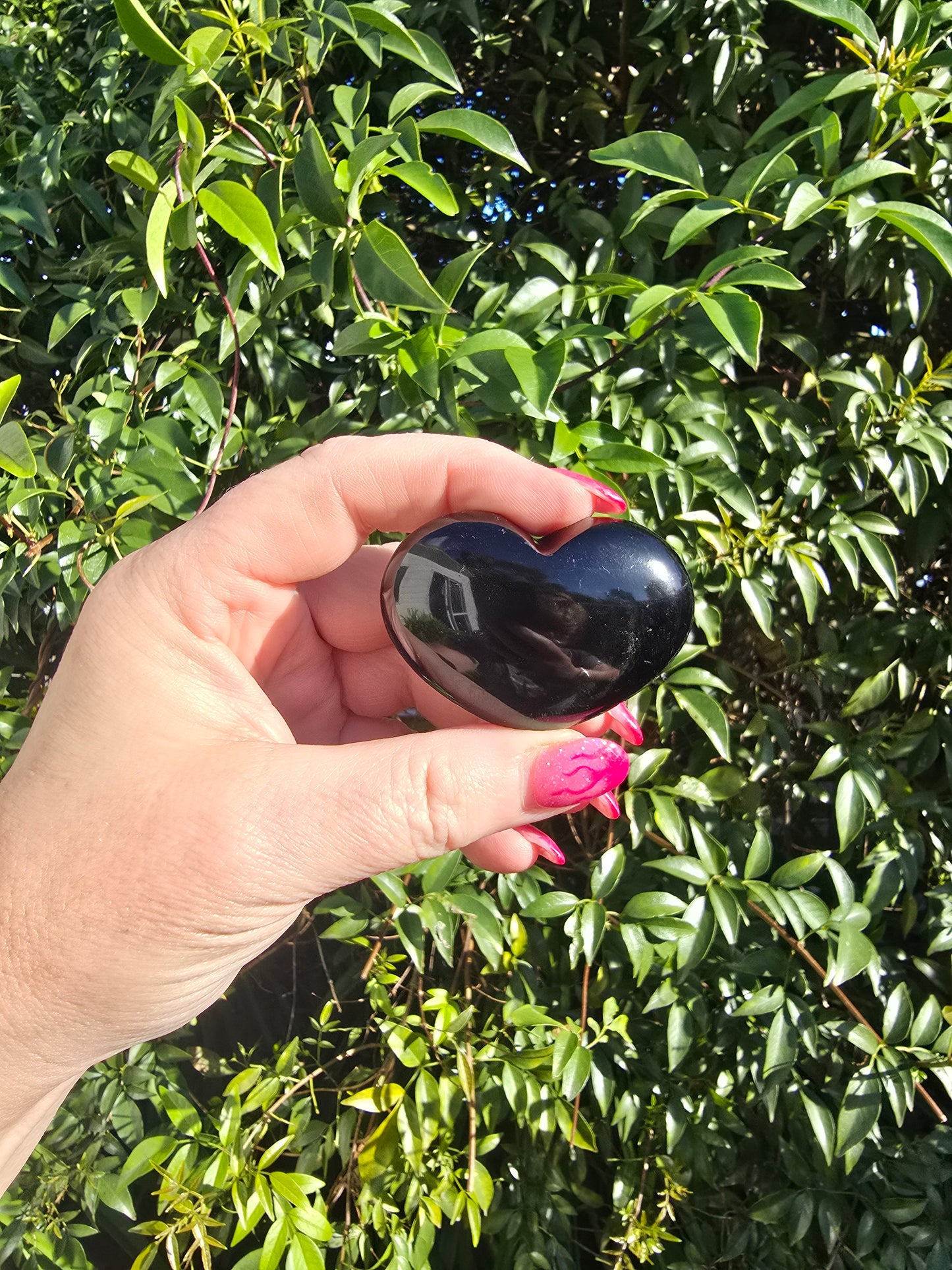 Silver Sheen Obsidian Heart A