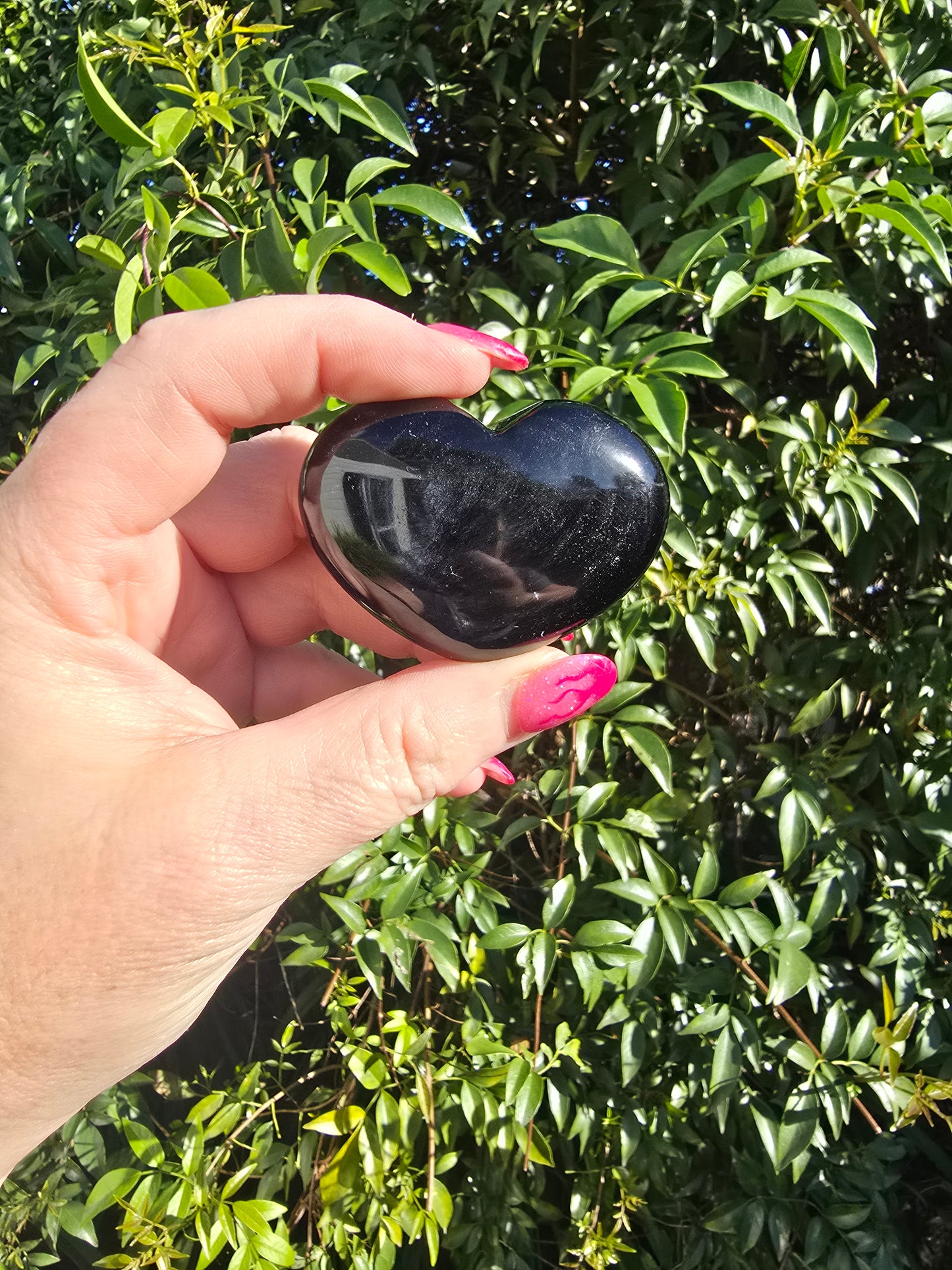 Silver Sheen Obsidian Heart B