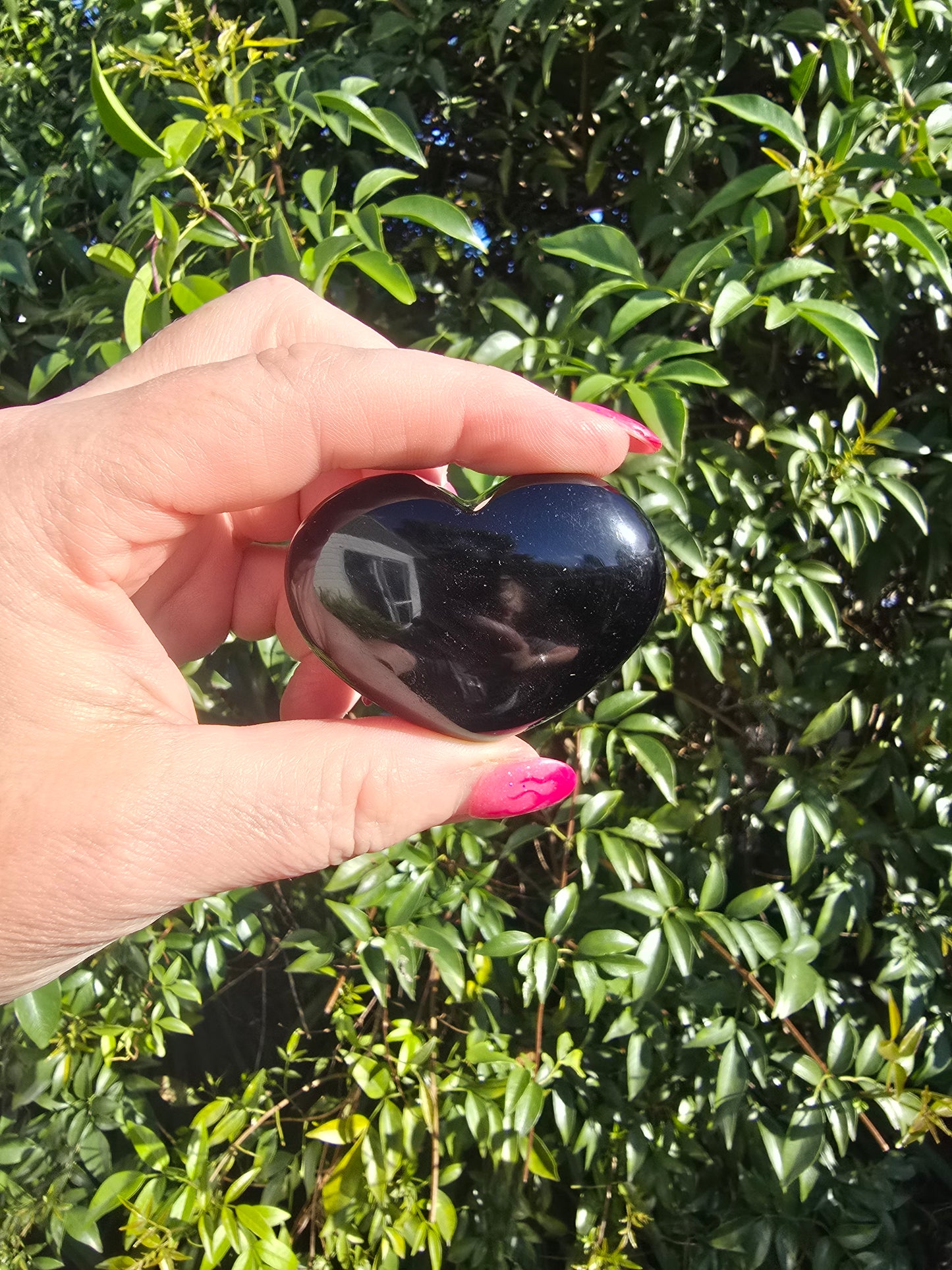Silver Sheen Obsidian Heart B