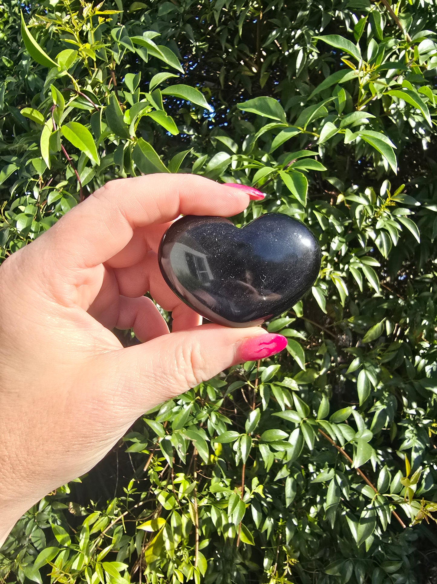 Silver Sheen Obsidian Heart E