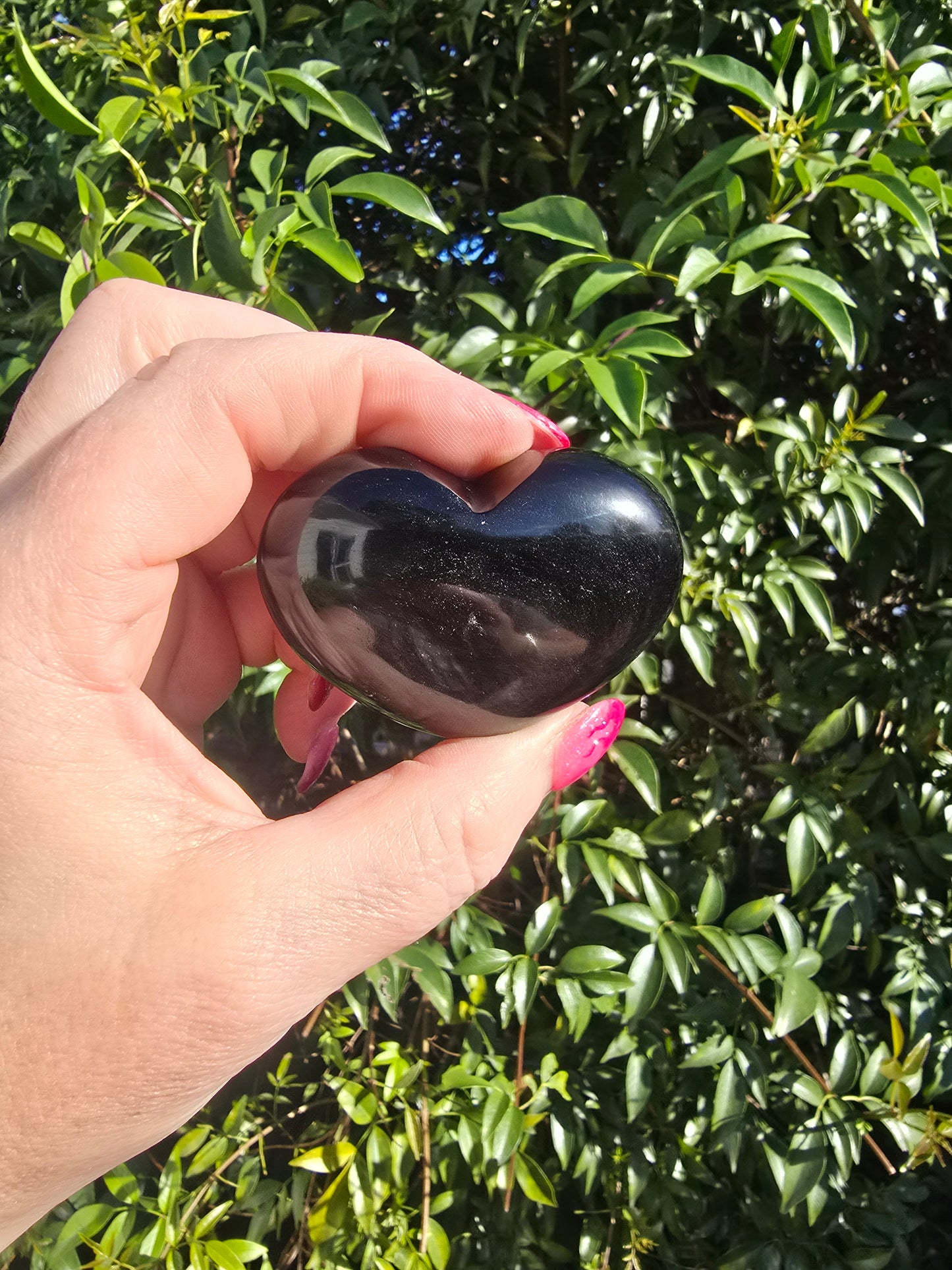 Silver Sheen Obsidian Heart E