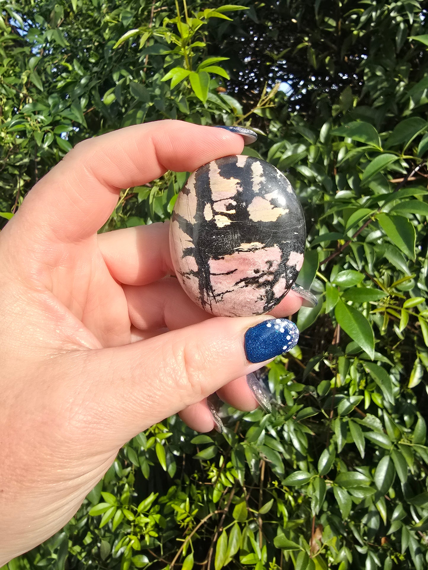 Rhodonite Palm Stone C